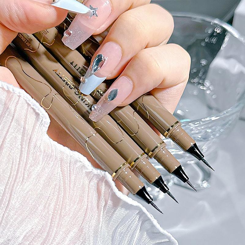 MKING PRETTY-Bút Kẻ Mắt Dạng Lỏng, Bút Tằm Nằm, Lâu Trôi, Không Thấm Nước, Khô Nhanh, Màu Đen, Nâu, Chống Nhòe, Trang Điểm Mắt 1