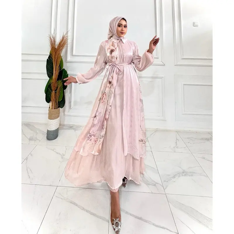 GAMIS SHIMER SET HIJAB S4 6451 BY HAMIDAH COLEKTION 1