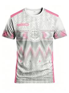 Camiseta de fútbol mexicana personalizada para hombres, camiseta deportiva casual cómoda, ideal para entrenamiento y uso diario, disponibles tallas para jóvenes y adultos
