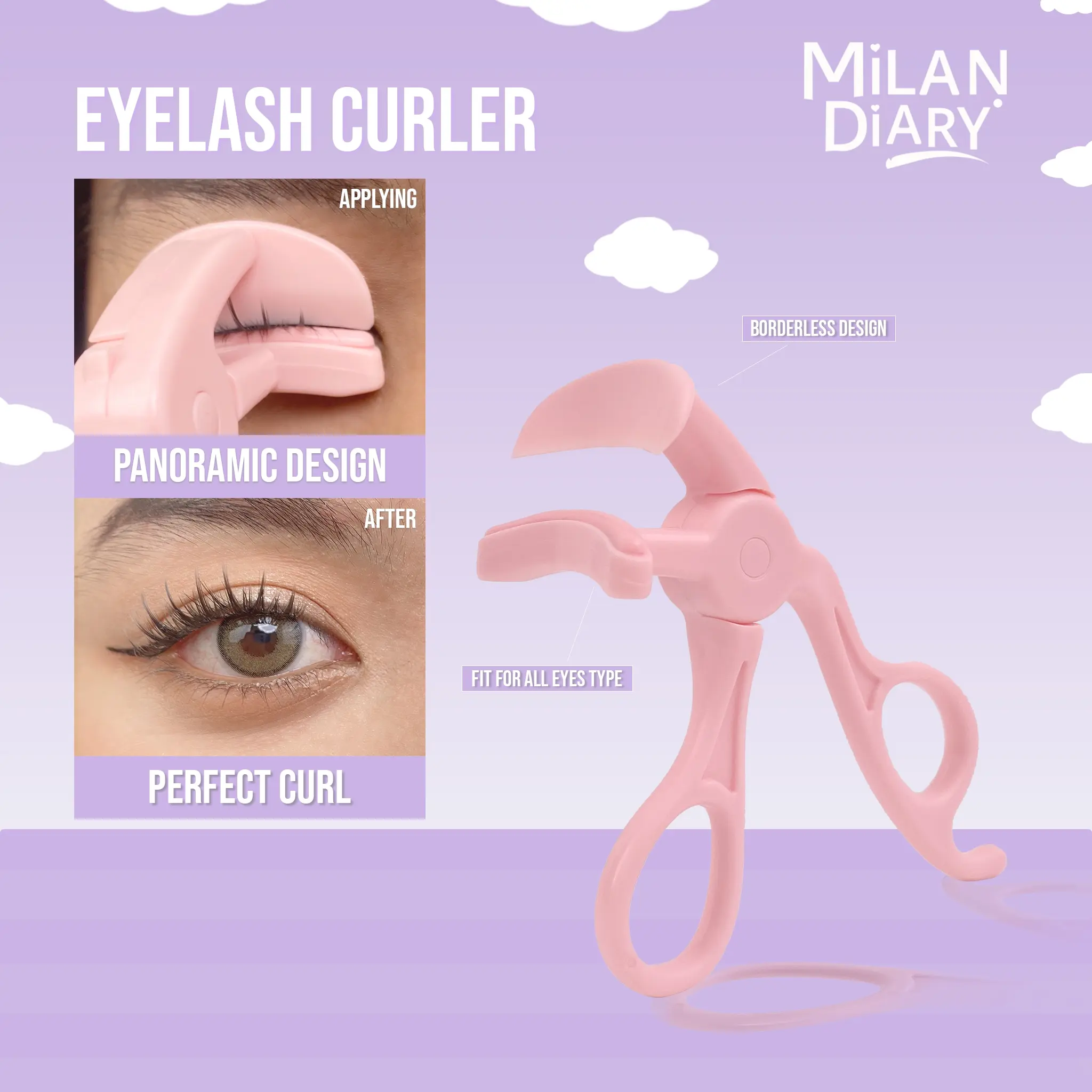 MILAN STORY SUNFLOWER 3D Cute Mini Eyelash Curler / Penjepit Bulu Mata Dengan Silikon