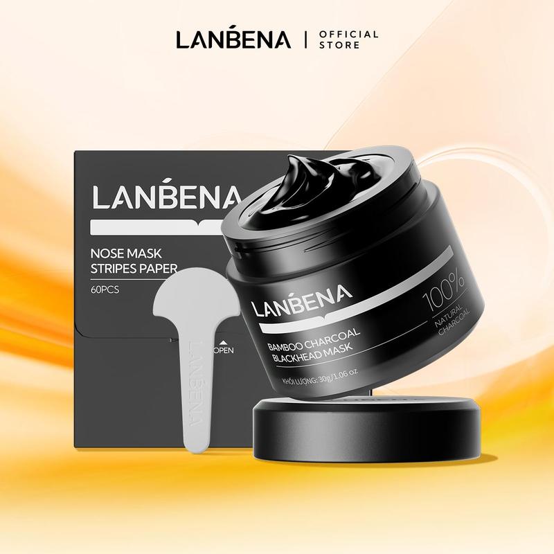 【LIVE Mặt Nạ Lột Mụn Than Tre Skincare Hỗ Trợ Giảm Mụn Đầu Đen LANBENA, Phiên Bản Nâng Cấp 2.0 Kèm 60 Giấy Lột Mụn, Hỗ Trợ Làm Sạch Sâu Mụn Đầu Đen Mụn Đầu Trắng Lỗ Chân Lông, Thích Hợp Cho Mọi Loại Da Nữ 30g