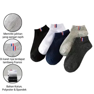 PAKET 10 pasang kaos kaki pendek motif ( franccee ) pria dan wanita unisex dewasa kerja nyaman