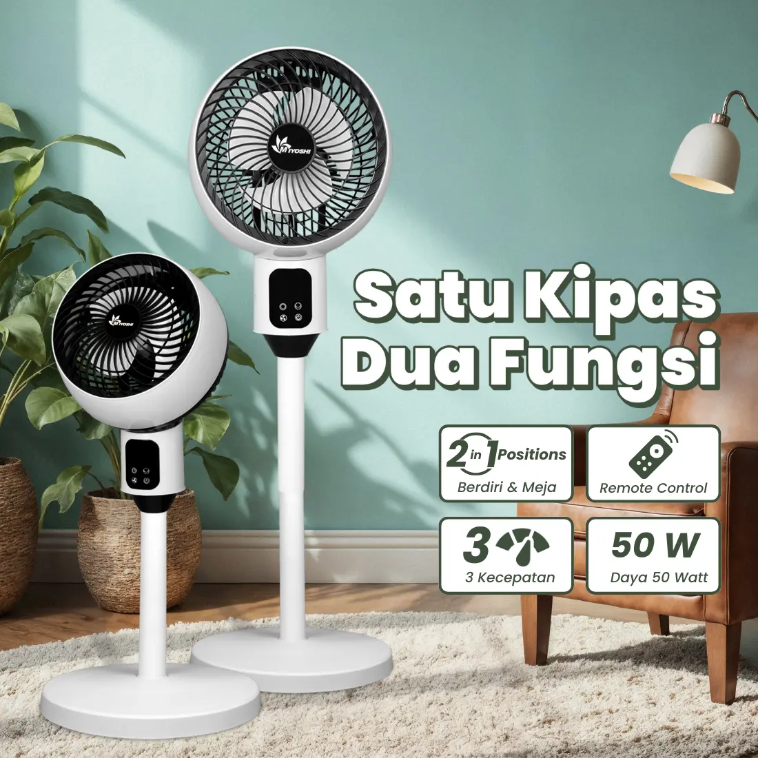 MIYOSHI - KIPAS ANGIN REMOT/KIPAS MODERN/KIPAS ANGIN VIRAL/KIPAS ANGIN MINIMALIS/KIPAS ANGIN STYLISH/KIPAS ANGIN REMOTE/KIPAS ANGIN LAYAR SENTUH