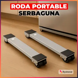 Roda Lemari Portable Sepasang 2 Pcs Roda Kaki Mesin Cuci Roda Kulkas 2 Pintu Tatakan Dudukan Alas Mesin Cuci