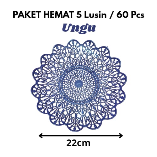 PAKET HEMAT 5 Lusin / 60 Pcs Piring Rotan Mahkota Kualitas Premium Tebal 22cm