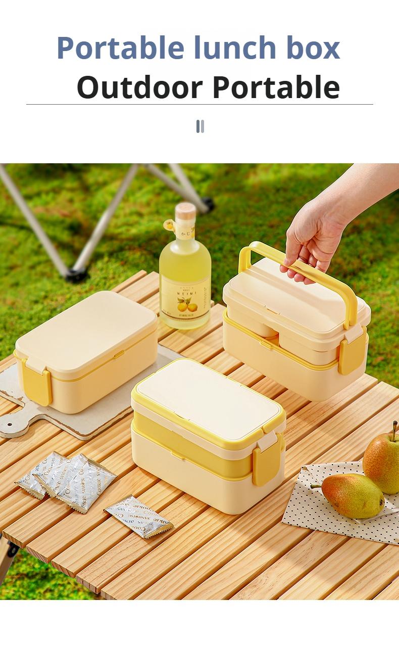 Product Introduction of METKA Picnic Lunch Box Double Layer Food Storage Container Handle Camping Hiking Outdoor Portable Bento Box Travel Work School 13