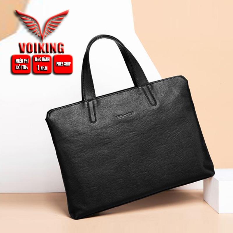 Cặp da nam hàng hiệu cao cấp williampolo chất liệu da bò V27