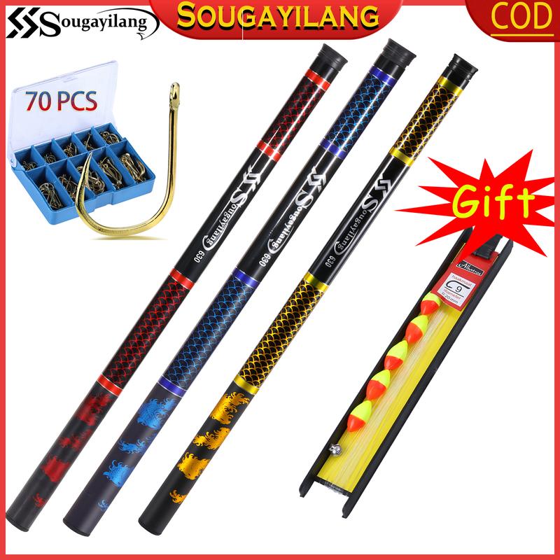 Cần Câu Cá Sougayilang 2.7m-7.2m Cần Câu Cá Bằng Sợi Carbon Có Thể Gấp Gọn Cầm Tay Cần Câu Cá Chép, Sông, Hồ, Ngoài Trời