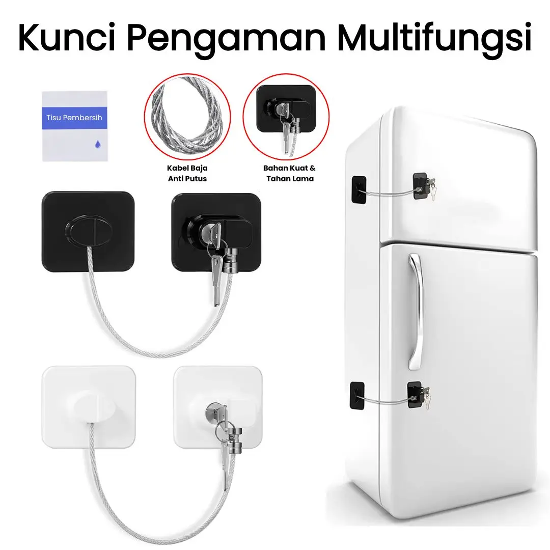 ORIGINAL Kunci Kulkas Lemari Laci Jendela Pengaman Anak Dengan Kode