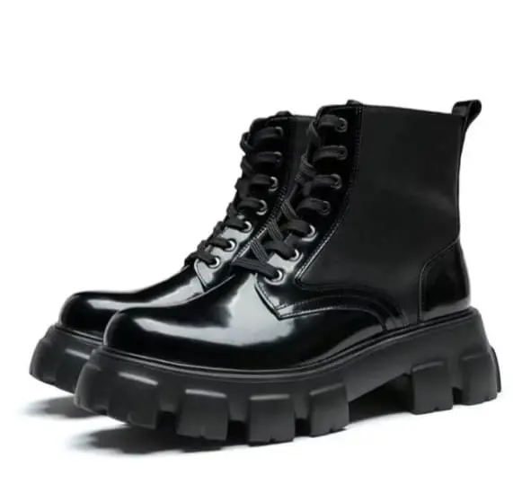 MDS Sepatu Boots Wanita Glossy Hitam Casual BLI Hits Trendy 1