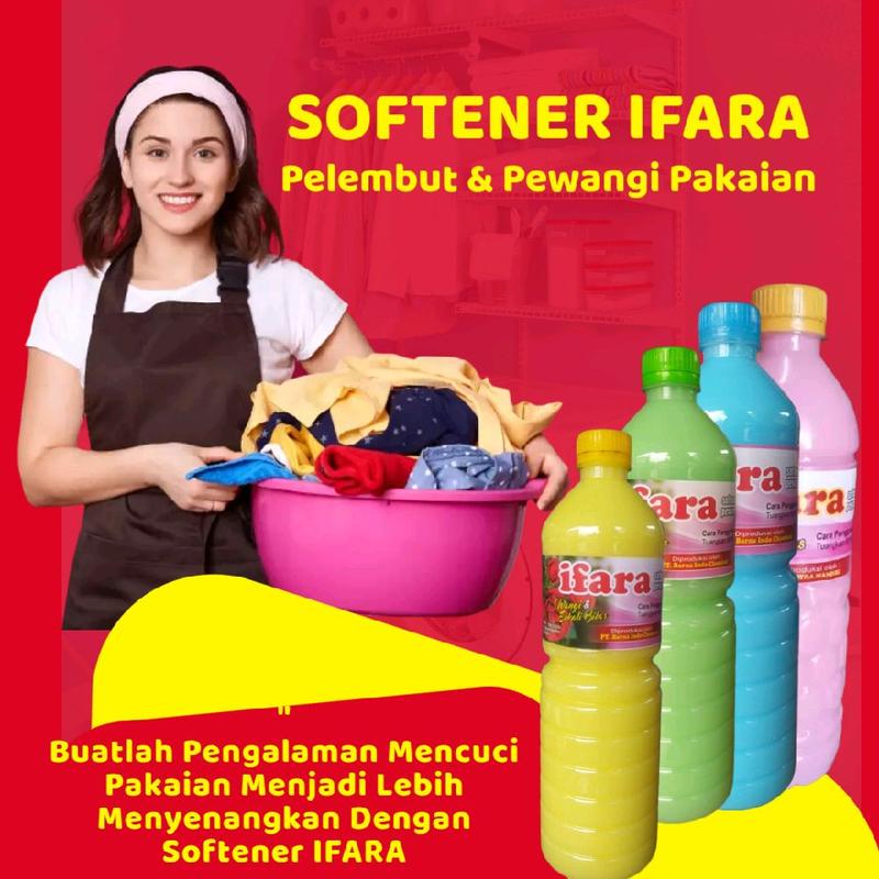 Softener Ifara Pelembut dan Pewangi Pakaian Original 1 Liter - Clean, Anak, Bunga, Merah 4
