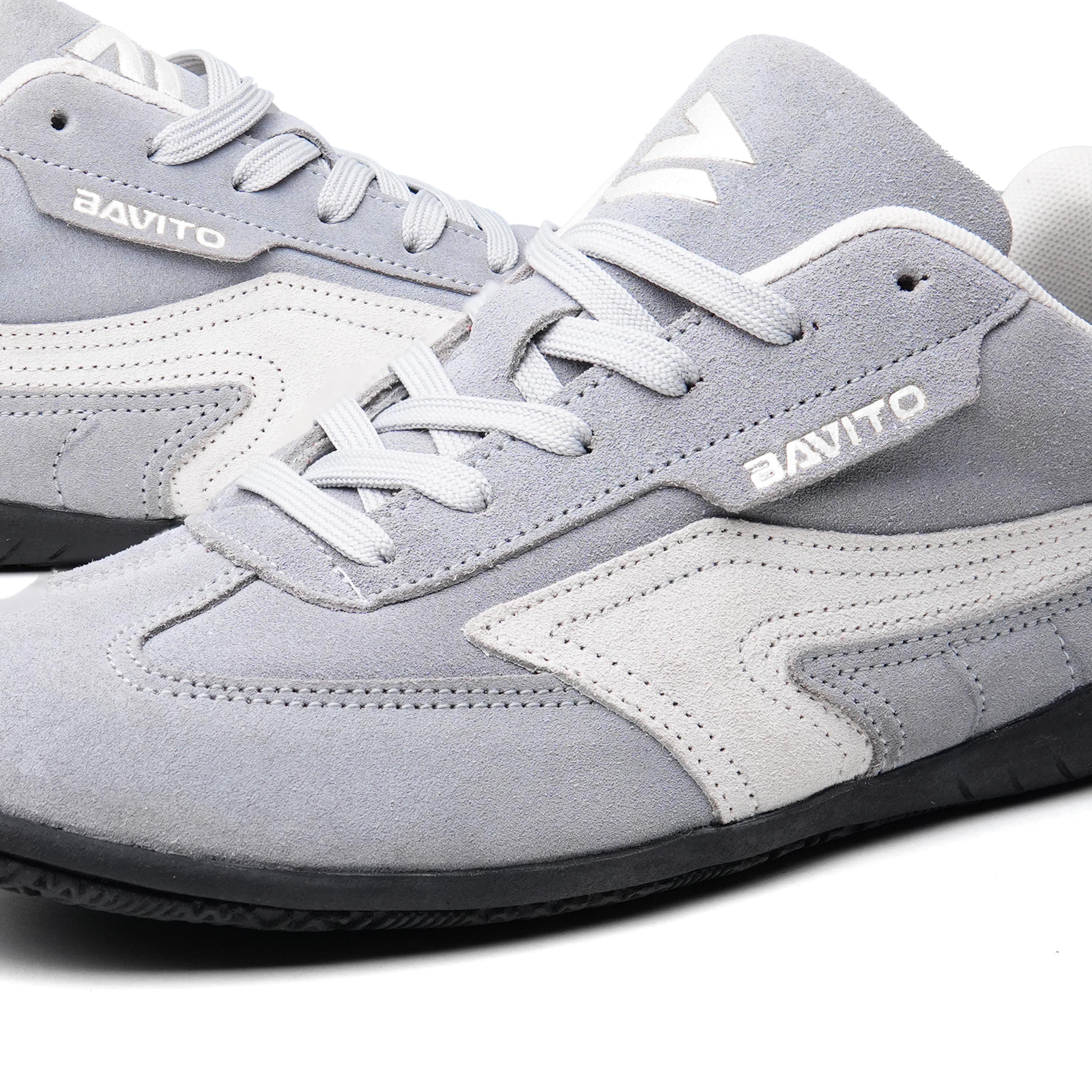 Bavito 36-46 Clover OG Grey White - Sepatu Sneakers Casual Pria Wanita Full Suede