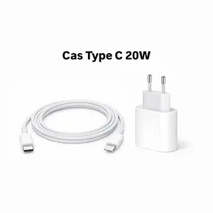 Cas Type C 20W dengan Kabel 1m Charger untuk Pengisian Cepat dan Aman