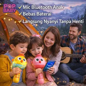 Mainan Mikrofon Bluetooth Anak｜Fitur Ubah Suara｜Efek Lampu｜Isi Ulang USB｜Mikrofon Karaoke Anak