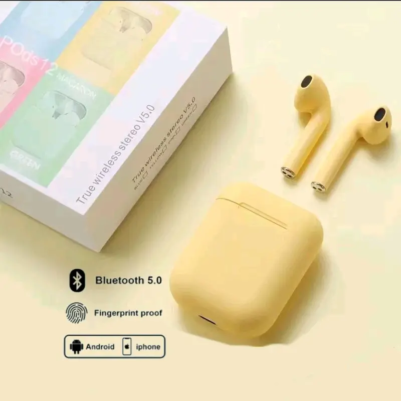Earphone Bluetooth i7s tws Inpods Wireless i12 Macaroon dengan Super Bass - Handsfree iphone ori miniatursound jawatimur 6