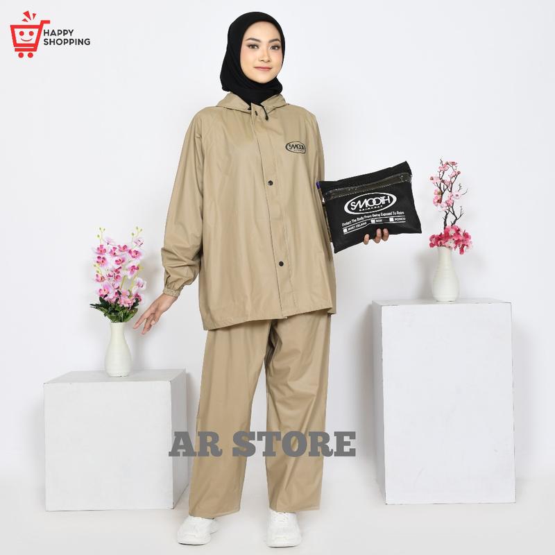 Product Introduction of Jas Hujan Original Stelan Baju Celana Pri&Wamita Bahan PVC O,25 BesQualiti moca 15