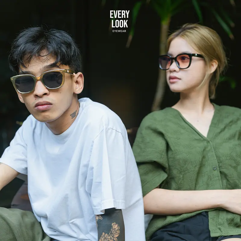 ASHER | Sunglasses Kacamata Gaya Hitam Anti UV Wanita Pria Retro Warna 5