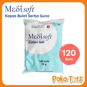 Medisoft Cotton Ball 75gr 120 balls Kapas Bulat Bola Pembersih Bayi