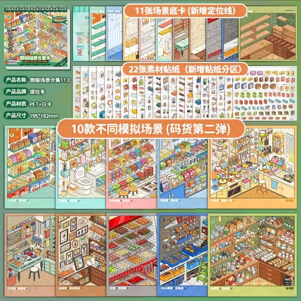 STICKER TELADO 11.0 3D SCENE STICKER MINIATURE LANDSCAPE STICKER DIY SCRAPBOOK JOURNAL DECO PET STICKER TELADO JUNBEI YILAN DLL READY!!!