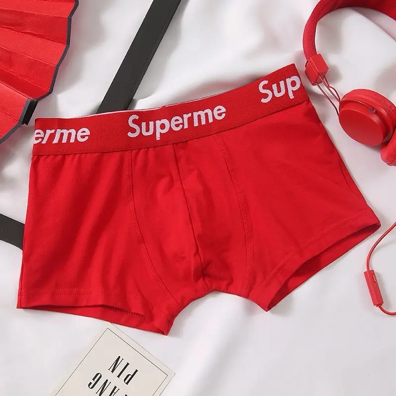 Hộp 4 chiếc Quần lót nam , quần sịp nam boxer, sịp đùi nam chất liệu Thun lạnh thoáng mát kháng khuẩn SUP underwearmen ( Đỏ đen trắng xám) 3