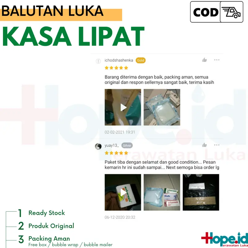 Kasa Lipat ukuran 10x10 cm isi 10 pcs dengan lipatan lock cutting system untuk rawat luka 4