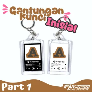 Ganci Spotify Inisial Nama Estetik PART 1 Gantungan Kunci Inisial Huruf