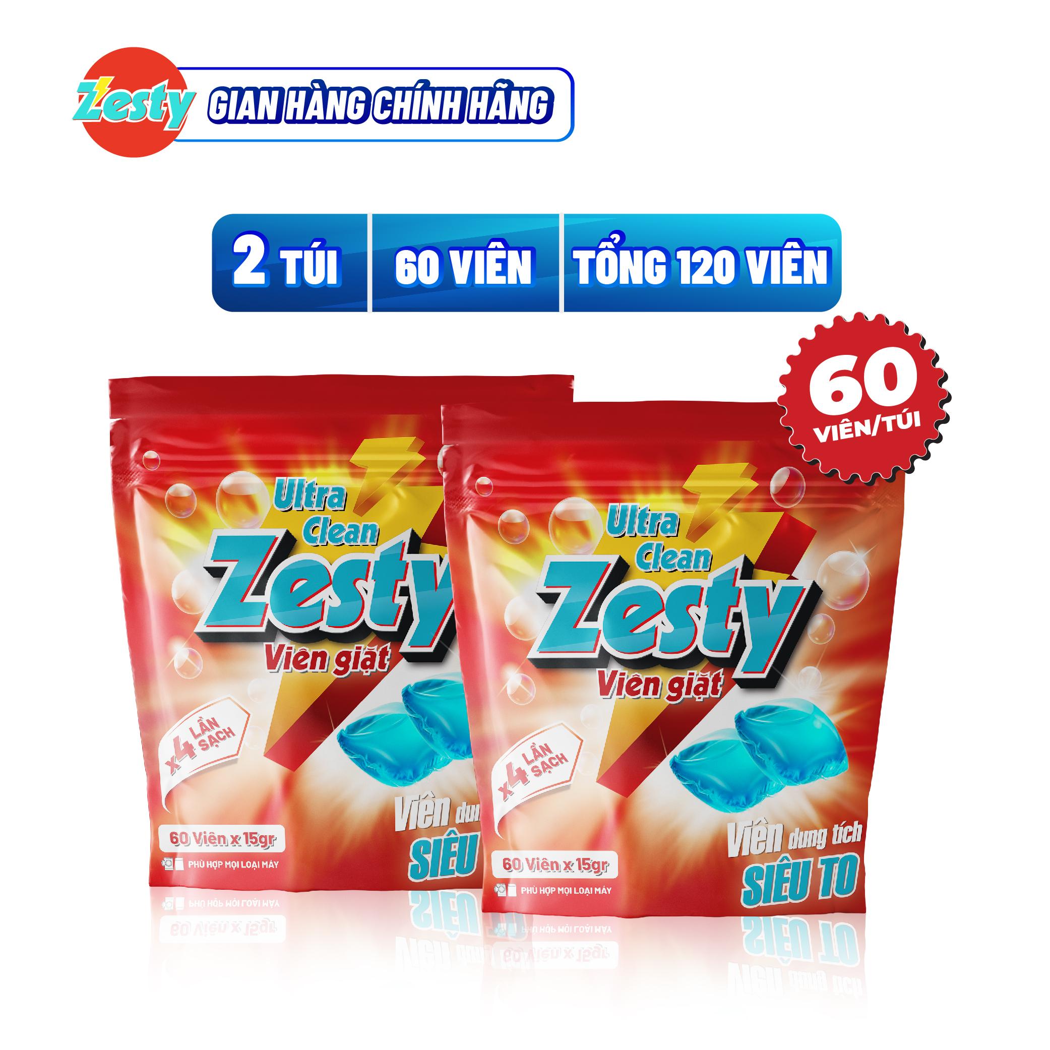 XẢ HÀNG Túi 60 Viên Nước Giặt Ultra Clean Tiết Kiệm - Lưu Hương Tự Tan & Làm Sạch Hiệu Quả 900gr