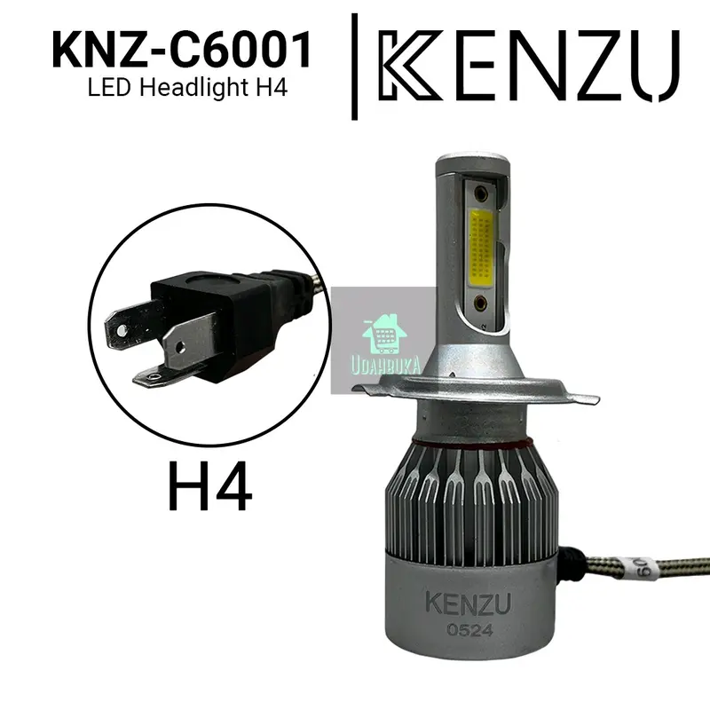 LED Headlight Mobil - KENZU - KNZ-C6001 - H4 dan H11 - 2 pcs - 6000K 36W - Putih Terang 4