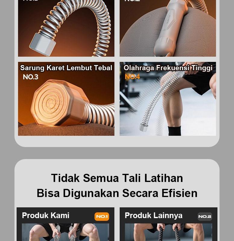 【Booming】Wireless Battle Ropes Tali Fitness Latihan Kekuatan Inti Latihan Kebugaran Jasmani Olahraga Dalam Ruangan