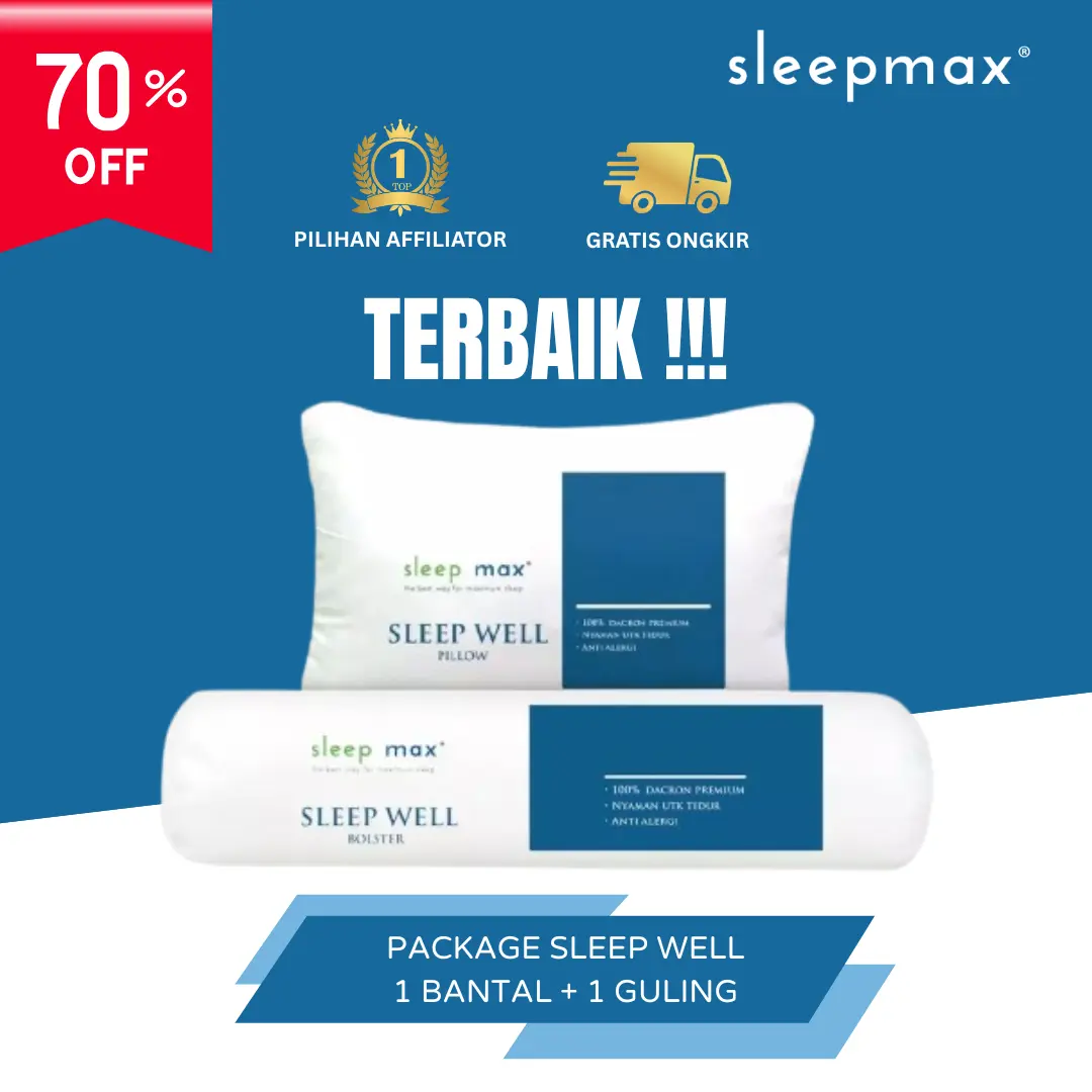 BELI 1 Bantal GRATIS 1 GULING Hotel Premium Sleep Well Pillow Bolster Sleepmax