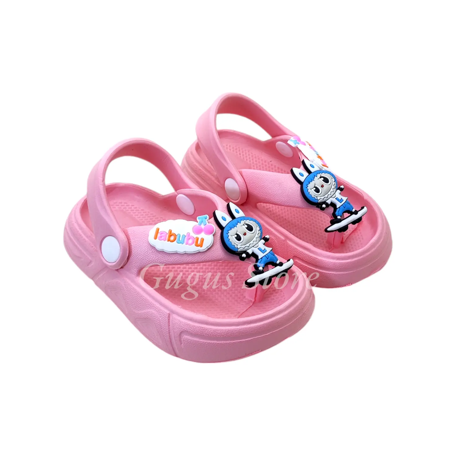 HILO'S Sandal Jepit Gunung Anak Perempuan Terbaru Kekinian Model Tali Belakang Karakter Kartun Labubu Usia 1 2 3 4 5 Tahun Kaki Fashion