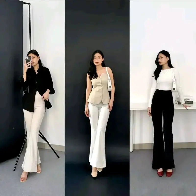 UMY Flare Pants - Highwaist Flare Pants - Highwaist Celana Cutbray Scuba 2