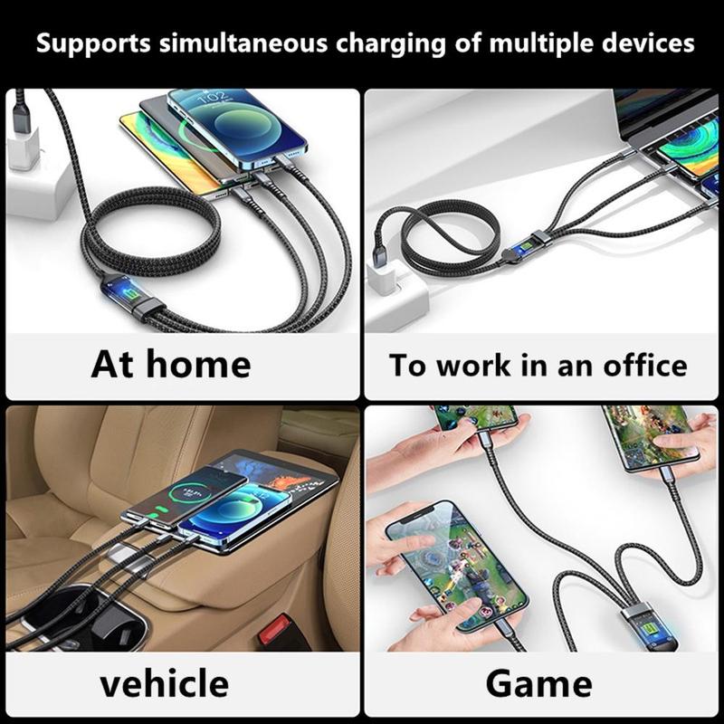 Product Introduction of 3 in 1 6A 100W  Super Charging Data Cable Micro USB Type C Fast Charger Type-C Cable Data Cable 32