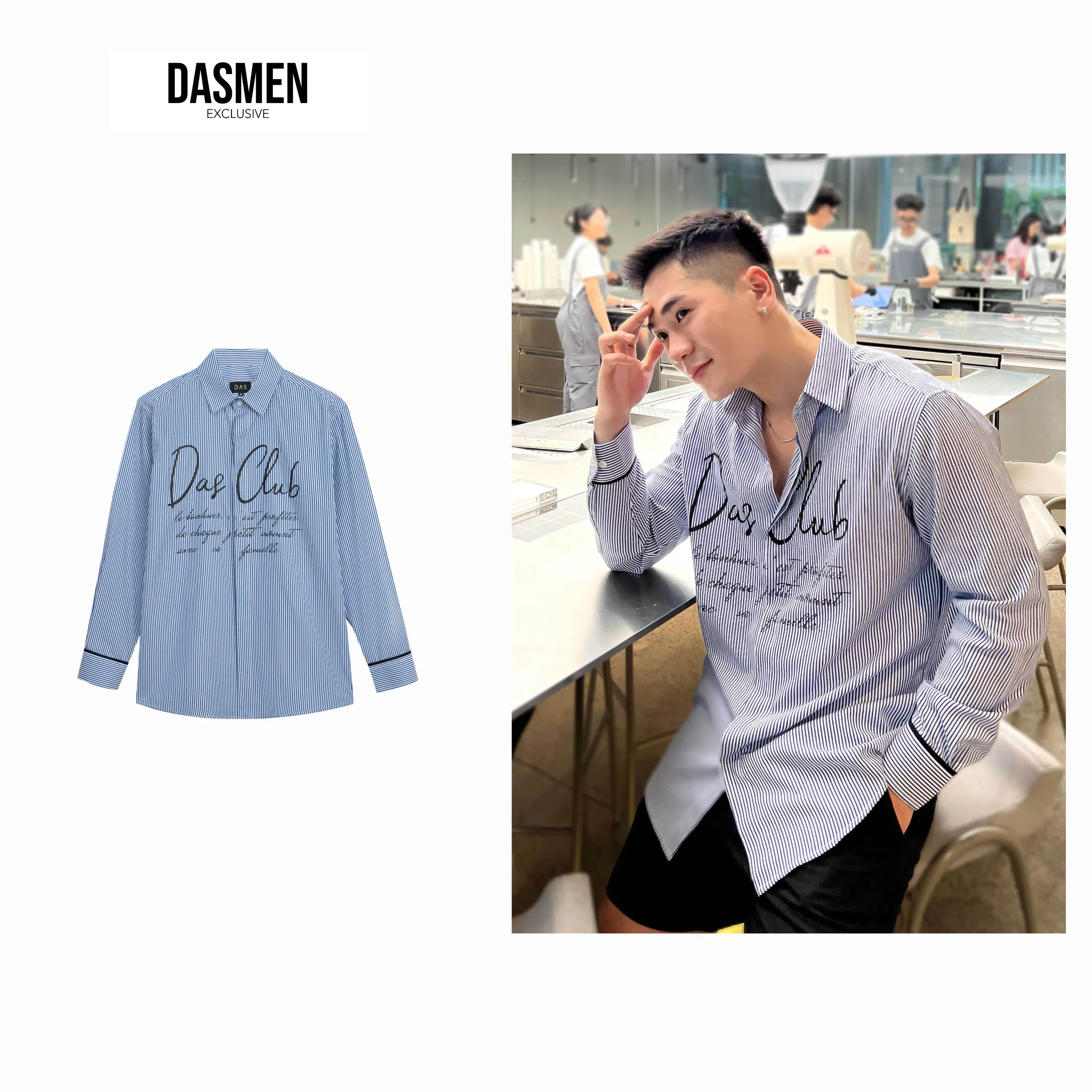 RYAN SHIRT ÁO SƠ MI NAM - DASMEN - SỌC XANH