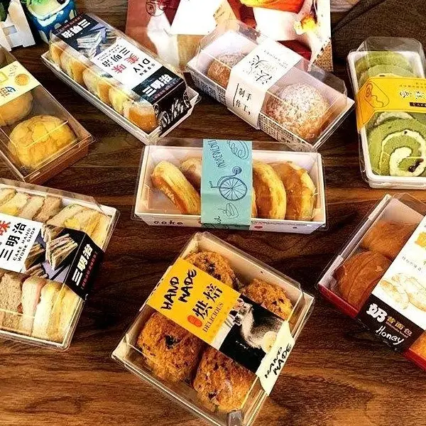 10pcs paper box burger sandwich roti kue box brownies kotak kue salad box bento cake Kertas Kitchenware