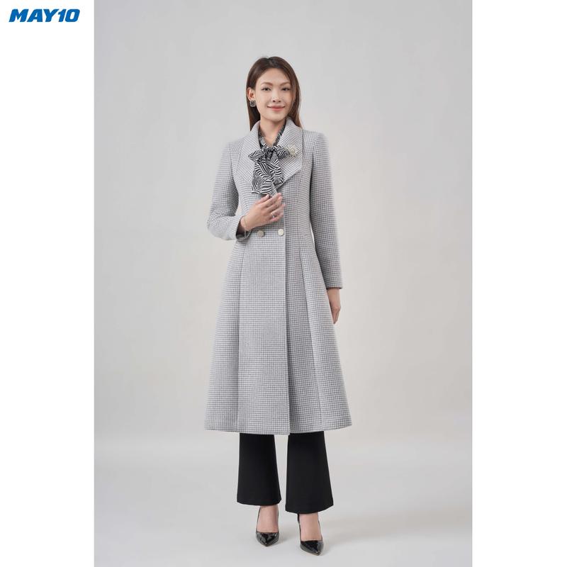 Áo khoác măng tô nữ May 10 mã 030224055BS - #53BS không kèm hoa cài áo