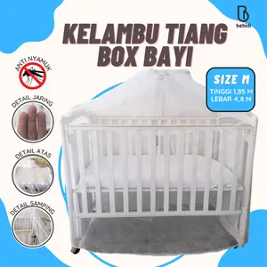 Kelambu box bayi putih model dengan poni BERKUALITAS bisa custum ukuran