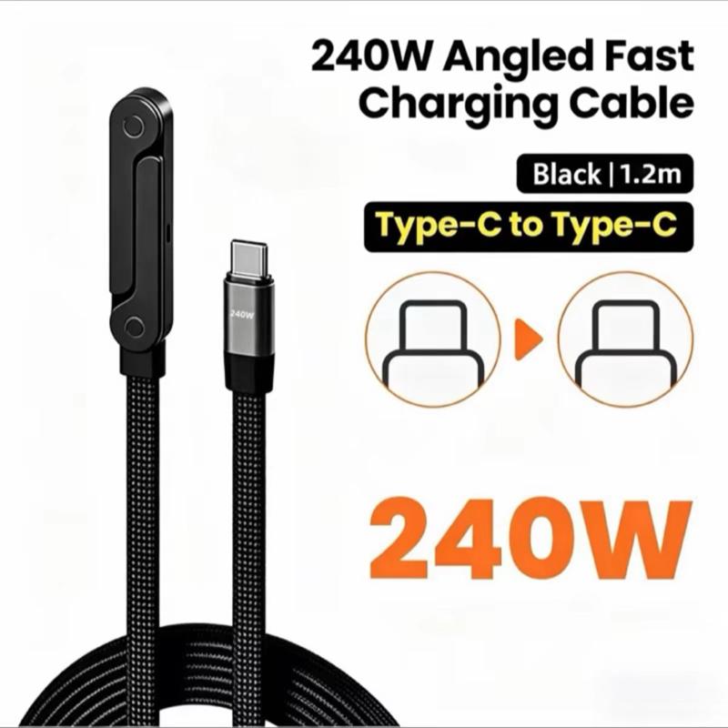 Dây cáp sạc 2 trong 1 240W Type-C to Type-C kèm giá đỡ điện thoại gấp gọn tiện lợi tản nhiệt hơi gió