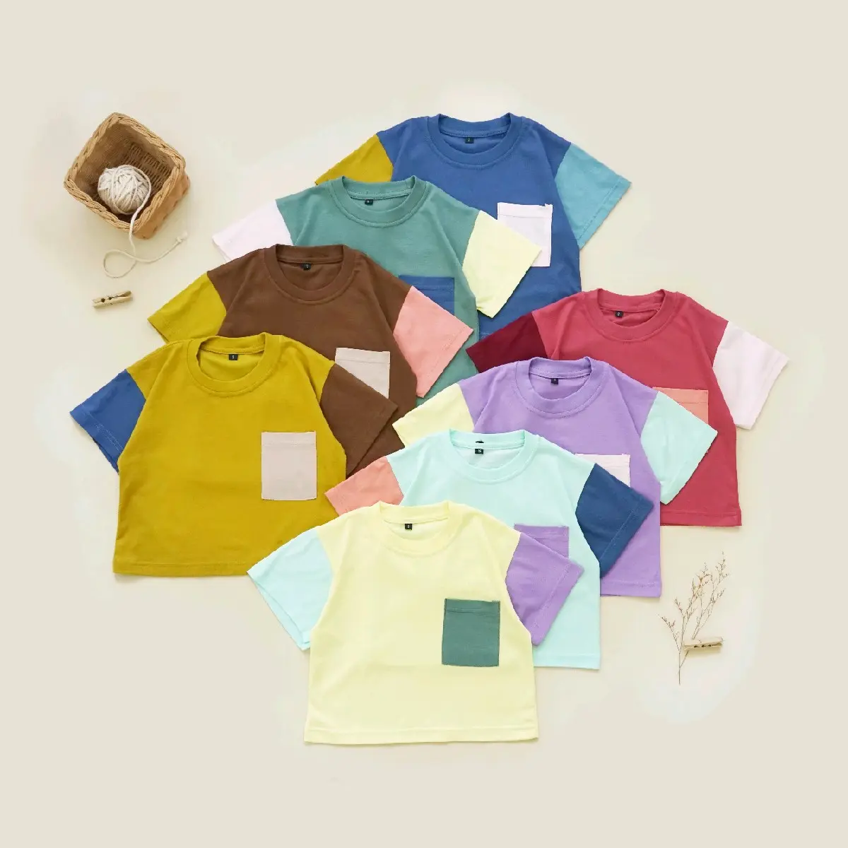 KKCollection| Colorblock Oversize Shirt|Kaos Anak Laki -laki & Perempuan umur 1-9 Tahun