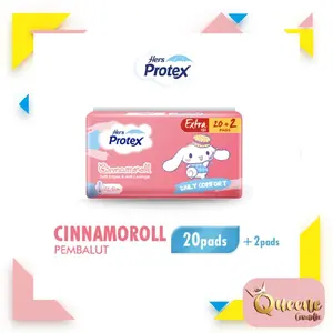 Hers Protex Cinnamoroll Pembalut Wanita Daily Comfort Extra 20 Pads + 2 Pcs Soft Edges Anti Leakage