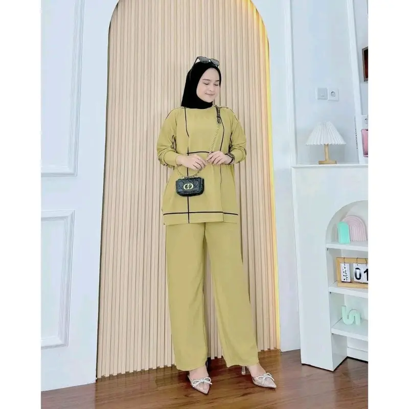 Setelan Wanita Muslim Fames Vior Cringkle Premium All Size to XL Casual 0