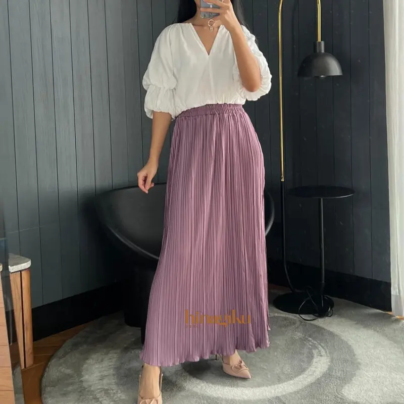 HNGK Rok Plisket BB Mayung / Rok Plisket Mayung / Pleated Skirt Dewasa (036) Formal Karet Nyaman Stretch 3