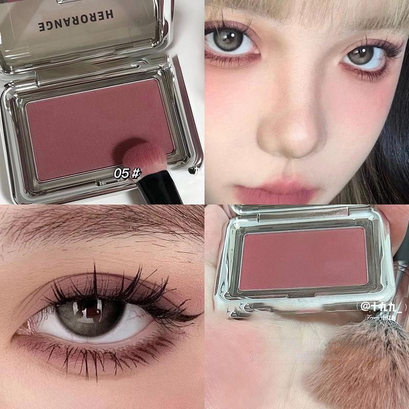 HERORANGE-Bảng Phấn Má Hồng Mờ Màu Nude Tự Nhiên Không Thấm Nước Không Thấm Mồ Hôi