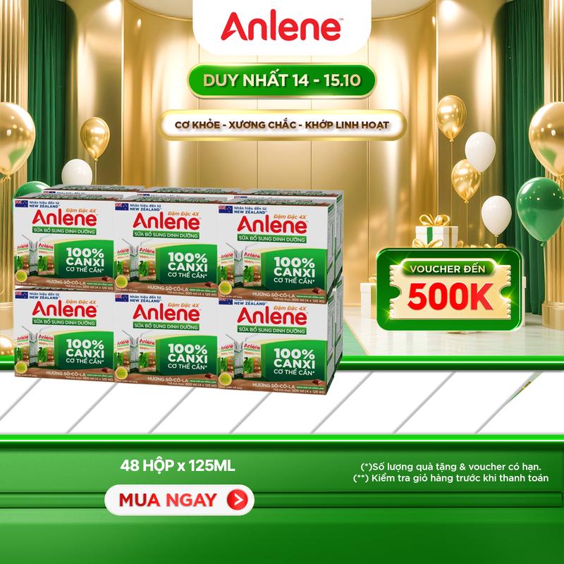 Thùng 48 Hộp Sữa Nước Anlene Hương Socola 125Ml