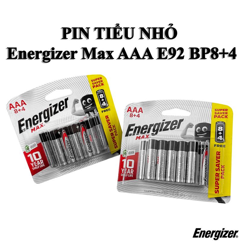 Pin AAA Energizer MAX E92 1.5V – Vỉ 12 viên (8+4)