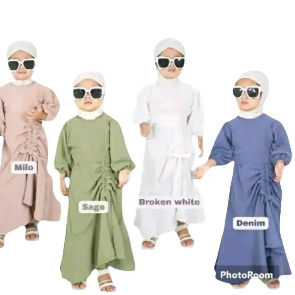 Baju muslim COUPLE ibu anak perempuan / GAMIS lebaran Gamis TERBARU bahan CRINKLE AIRFLOW 1-14 tahun Dress model KIMORA Wanita Tanggung