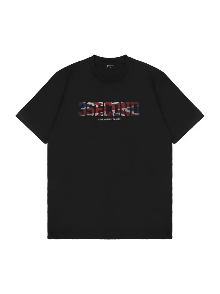 3Second Men's T-Shirt Short Sleeve Slim Fit Cotton Logo Script Wesley 150012512