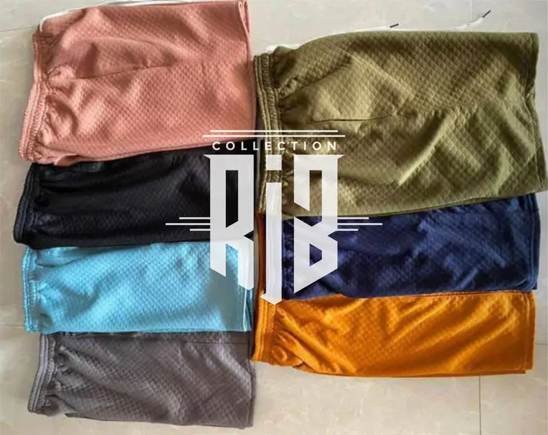 [PROMO DIAMONT KNIT TIMBUL] paket 4 pcs celana pendek Surfing pria wanita comfort Garis Nyaman diamond knit celana Distro Dewasa Rib Pant boardshort Diamont Knitt Boxer Tebal Adem Kain Timbul-RJB Lembut Melar Santai Combed Katun 3