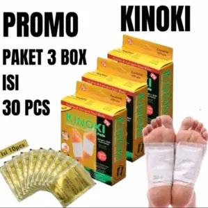 PROMO Paket 3 Box isi 30 PCS Kinoki Gold Detox Foot Pads Koyo kaki Penyerap Racun Dalam Tubuh Secara Alami