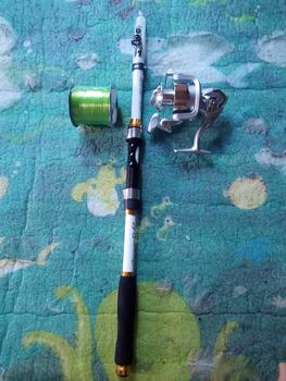 Product Review of Sougayilang Rod memancing berputar dan reel set 5.9ft/6.9ft/7.9ft Rod memancing teleskopik dan 6BB 5.2:1 Ratio memancing berputar reel memancing dengan garis memancing 500m Ikan Roda from b**2 0